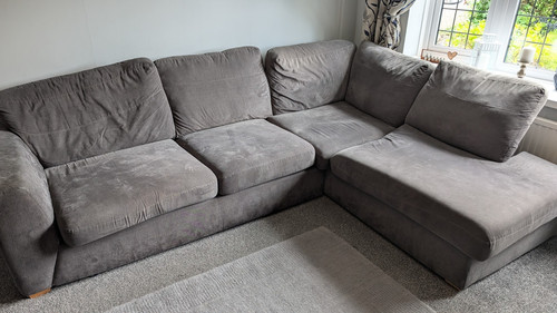Dfs grey fabric corner sofa - corner,