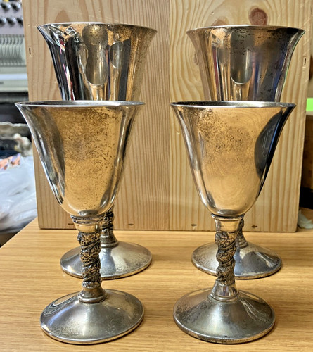 Silver plate spanish wine - plate,