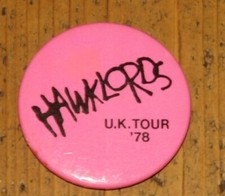 HAWKWIND HAWKLORDS UK TOUR '78 ORIGINAL VINTAGE OFFICIAL ENAMEL PIN BUTTON BADGE