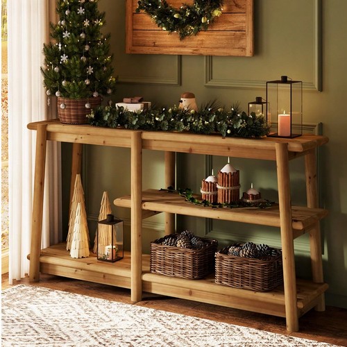 Narrow solid wood console - wood,