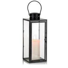 Lantern Black Outdoor for Candle: 35cm Tall Garden Candle Lanterns Indoor