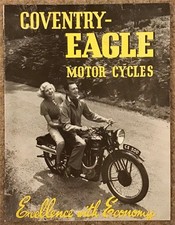 COVENTRY EAGLE MOTORCYCLES Sales Brochure 1938 FLYING Silent Superb PULLMAN ++