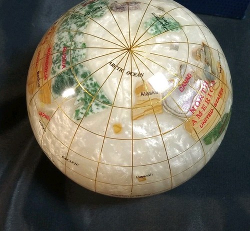 World globe inlaid - world,