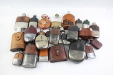 Antique Vintage Hip Flasks Breweriana Collectables Inc Glass Leather EPNS