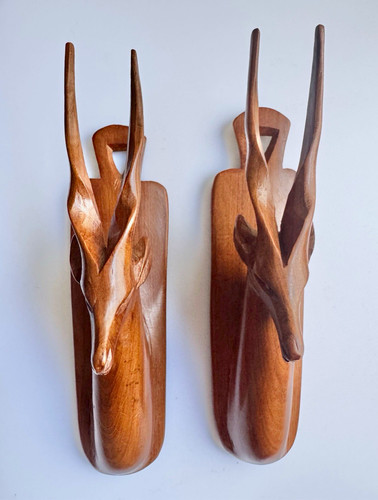 Vintage teak antelope deer