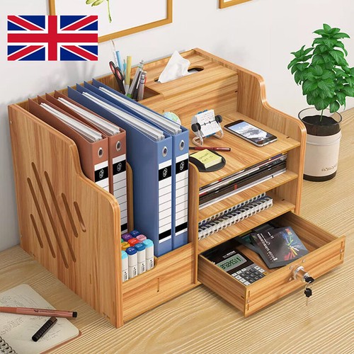 Wooden office desk organiser - wooden,