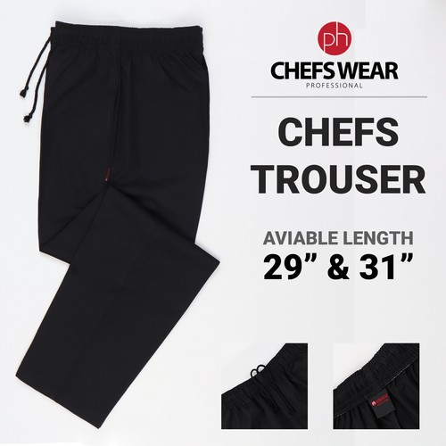 Black chef trouser catering - black,