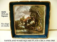Decorative SANDLAND WARE Square Pictorial Fine Bone China Plate Circa 1944-1968