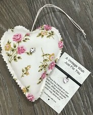 Fabric Heart  hanger /Wish Bracelet Gift Set family/ Nanny/ Mother/ Handmade