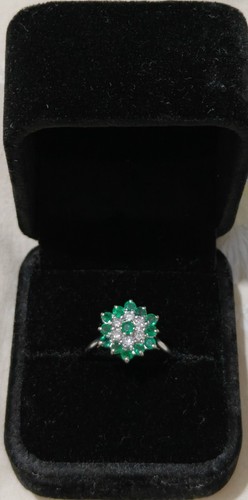 Emerald and diamond cluster - and,