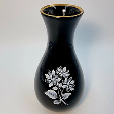 Wade Black Glazed Vase Gold