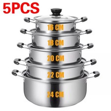5X Cooking Pot Set Stainless