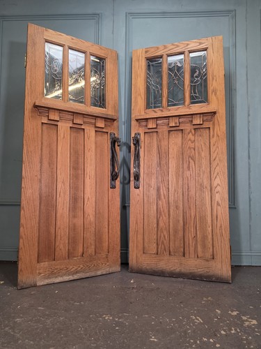Pair oak double glazed - pair,