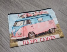 Camper Van Happy Camper Storage Zip Pouch Make Up bag