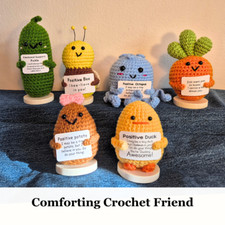 Emotional Support Crochet Knitted Positive Energy Companion Vegetables Animals