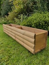 Wooden Planter Trough Garden Flower Plant Pot Container Log Style Extra Large