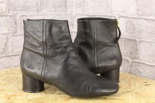 BLACK LEATHER ANKLE BOOTS SIZE