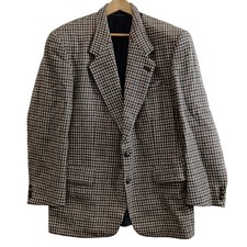 Harris Tweed Coat Size 52 Beige/Green Blend Wool Men's Wohrl Outdoor Preloved