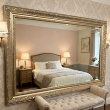Large Antique Silver Mirror