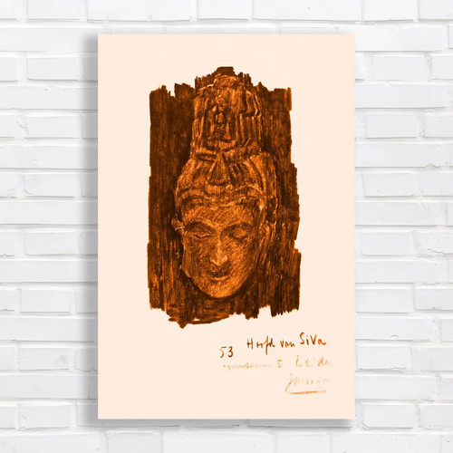 Carved wooden mask orange - carved,