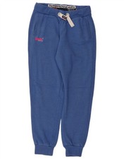 SUPERDRY Womens Slim Fit Tracksuit Trousers Joggers UK 16 Large Blue BF18