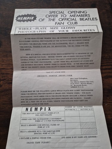 Beatles fan club 1963 - beatles,