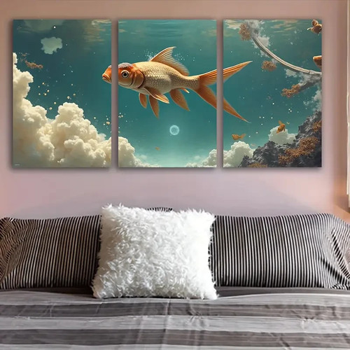 3pcs goldfish ocean clouds - goldfish,