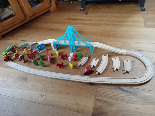 Wooden train road track with - wooden,