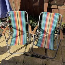 2x  Pair of  Vintage Striped