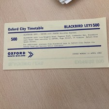 Oxford.  City.  Bus. Timetable.  (. 500.   1983.   ) 