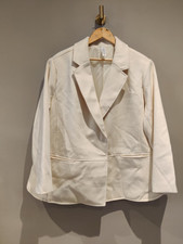 QVC WynneLayers One Button Melton Feel Swing Coat Ecru 3XL RRP £160