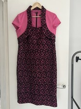  Pink And Black Lace Midi