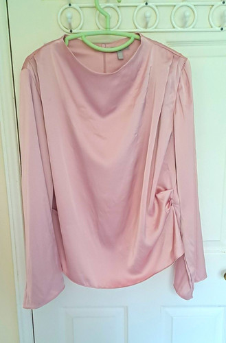 Pale pink satin draped long - pale, pink,satin