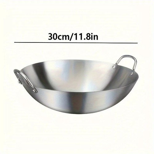 Large stainless steel - stainless, wok