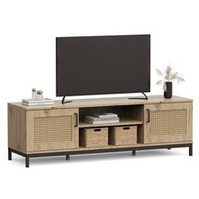 Rattan Effect TV Stand for