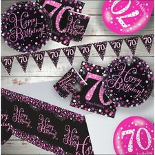 70th birthday black & Pink