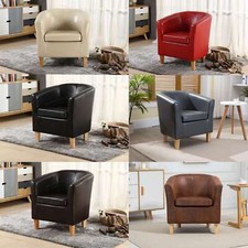 WestWood Tub Chair PU Faux Leather Armchair Dining Room Modern Office Furniture