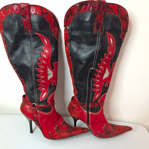 Vintage schuh red black - vintage,
