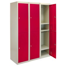 2 Door Red Metal Steel Lockers