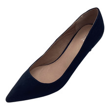 Next Womens Ladies Dark Navy Faux Suede Mid Heel Party Court Shoes Size 7 Used