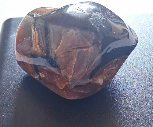 Polished agate pebble stone - agate,