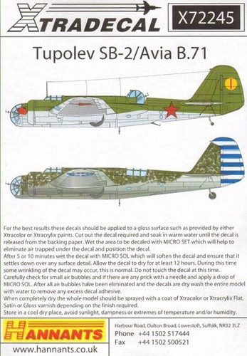 Xtradecal x72245 tupolev - x72245,