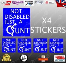 DISABLED PARKING STICKERS FOR INCONSIDERTE PARKERS, PRANK STICKERS PACK OF 4 UK