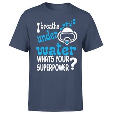 I Breathe Underwater Mens T Shirt Free Scuba Diving  Tee Top