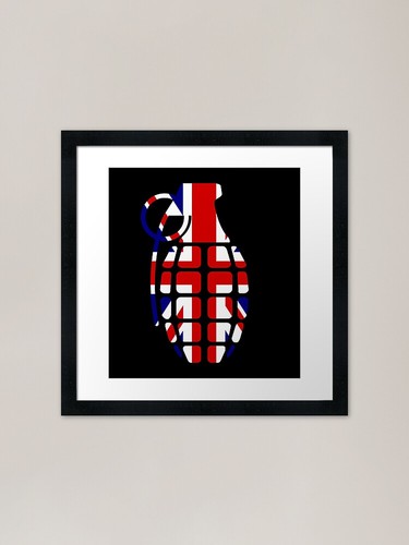 Union jack grenade framed art - union,