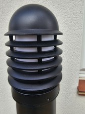 2 Black powder coated louvred bollard lights 150mm