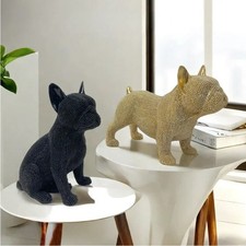 Beaded French Bulldog Resin Statue Colourful Home Office Decor