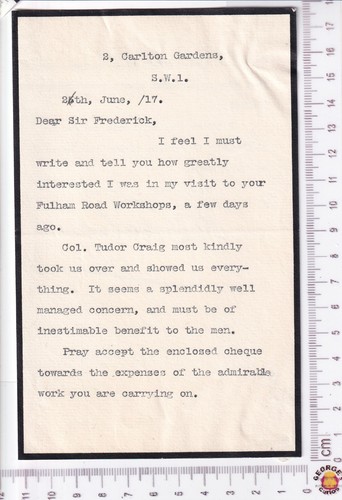 Lady wantage 1917 ww1 letter - lady,