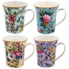 Set of 4 Fine China Mugs Tea