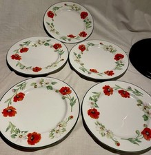 5 X Royal Worcester "Poppies"